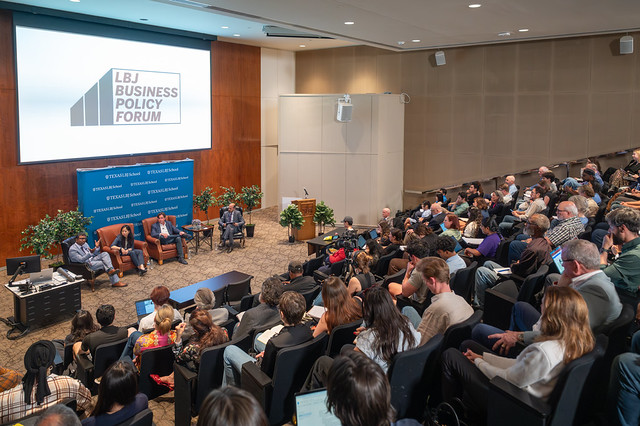 A full house at an LBJ Business Policy Forum session