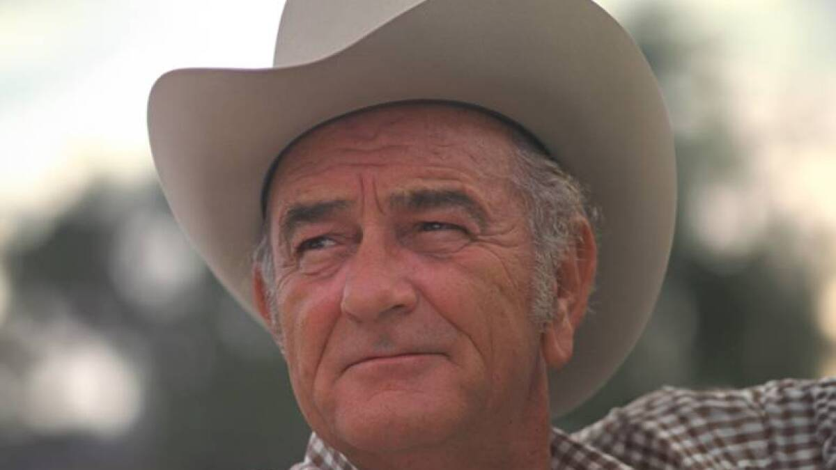 President Lyndon B. Johnson at his Texas ranch